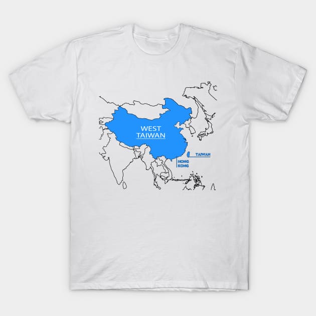 Funny China Map Define China Is West Taiwan T-Shirt by AteezStore